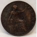 GREAT BRITAIN UK 1907 . ONE 1 PENNY . ERROR . DOUBLE TAIL